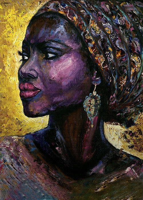 Ζωγραφική Πίνακας με Κομψή αφρικανή γυναίκα