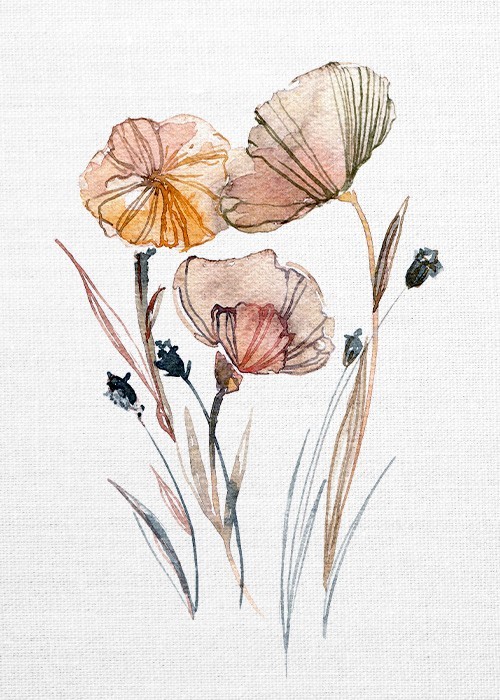 Ζωγραφική Πίνακας με Λουλούδια σε παστέλ χρώματα