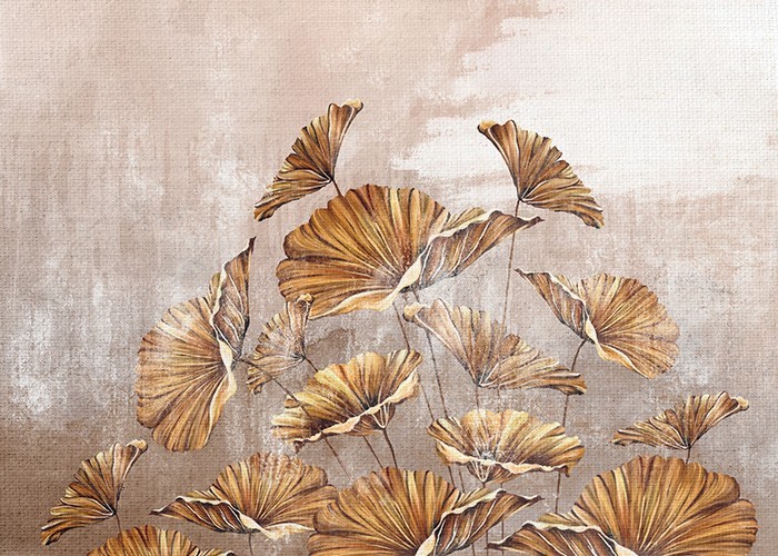 Ζωγραφική Πίνακας με Ζωγραφισμένα χρυσά φύλλα