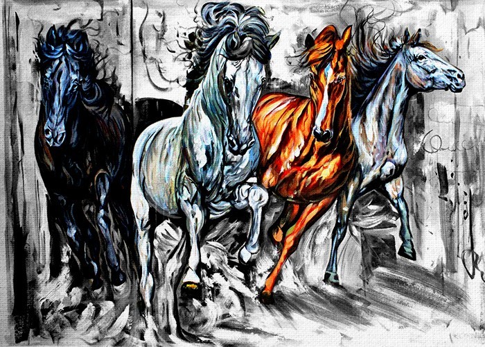 Ζωγραφική Πίνακας με Άγρια άλογα
