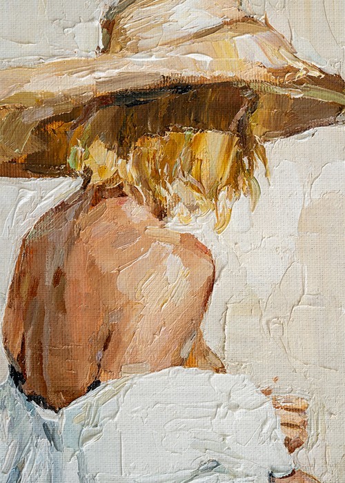 Ζωγραφική Πίνακας με Γυναίκα με ψάθινο καπέλο
