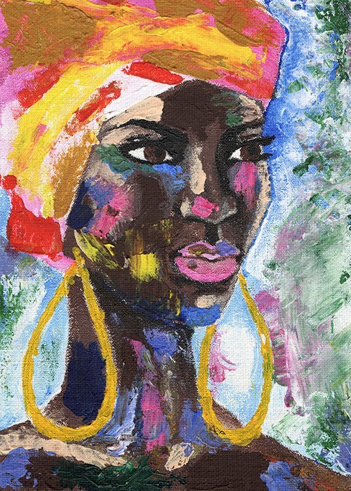Ζωγραφική Πίνακας με Πορτρέτο Αφρικανής γυναίκας