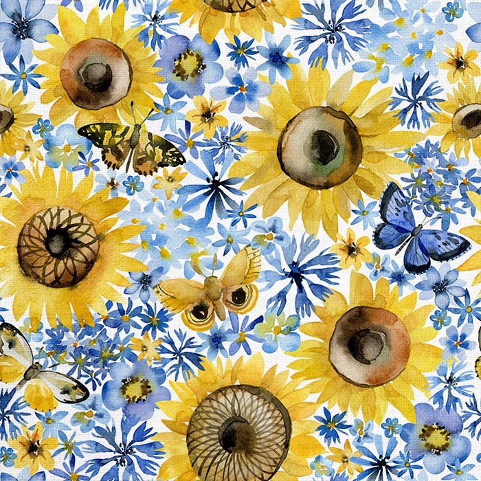 Ζωγραφική Πίνακας με Λουλούδια και πεταλούδες