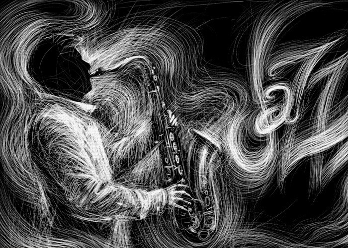Μουσική Πίνακας και Τζαζ σαξοφωνίστας