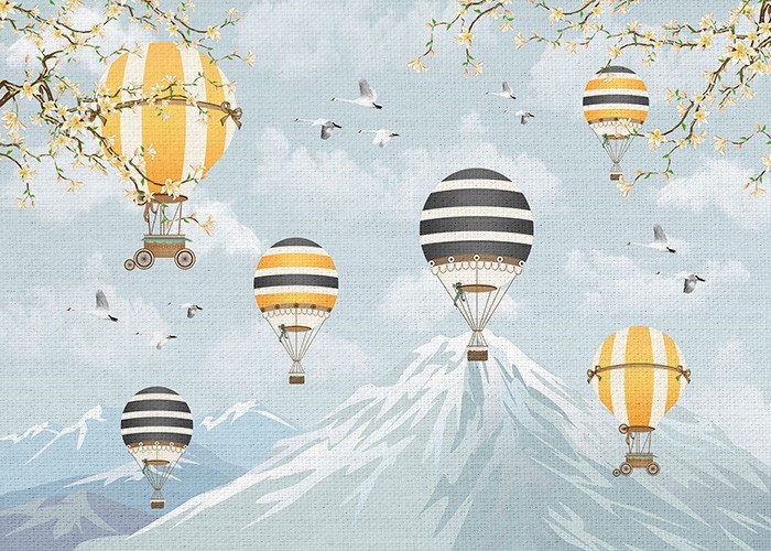 Παιδικά Πίνακας και Βουνά και αερόστατα
