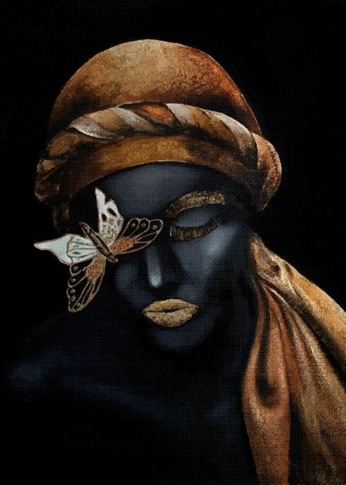 Art photos Πίνακες με την Αφρικανή με χρυσό τουρμπάνι
