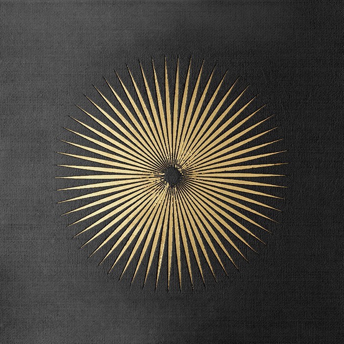 Χρυσός ήλιος σε Πίνακα Abstract με Απεικόνιση 3D