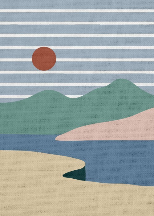 Πίνακας Abstract με Πολύχρωμα βουνά