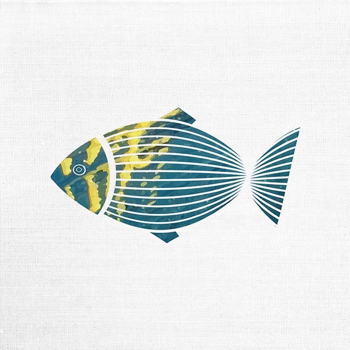 Πίνακας Abstract με Πολύχρωμο ψάρι