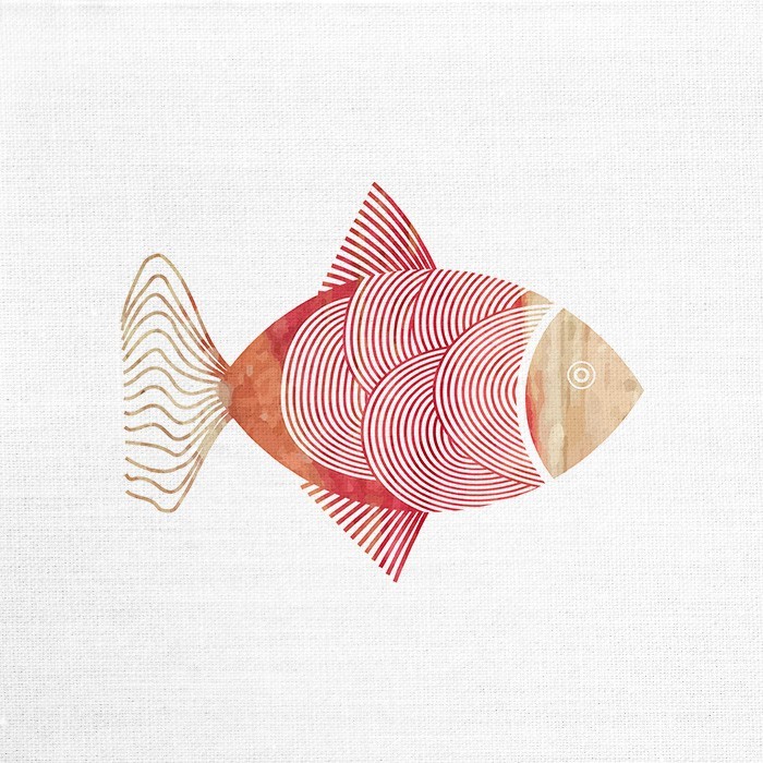 Πίνακας Abstract με Χρωματιστό ψάρι