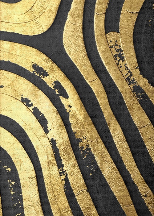 Πίνακας Abstract με Χρυσές γραμμές με Απεικόνιση 3D