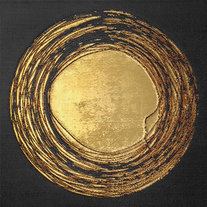 Χρυσός κύκλος σε Πίνακα Abstract με Απεικόνιση 3D