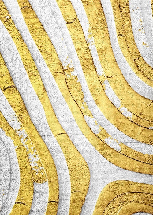Πίνακας Abstract με Χρυσές καμπύλες με Απεικόνιση 3D