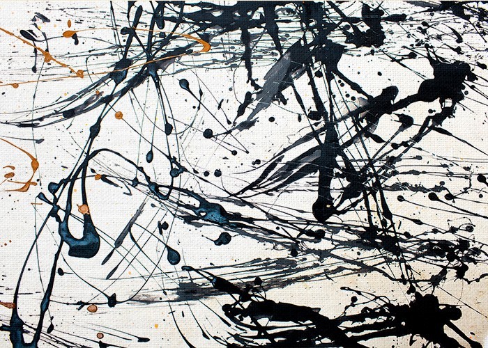 Πίνακας Abstract με Μαύρες πινελιές