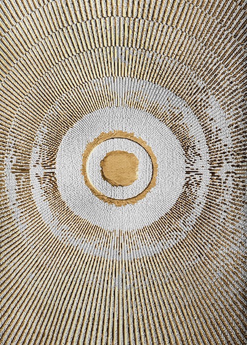 Κύκλοι σε χρυσό σε Πίνακες Abstract με Απεικόνιση 3D