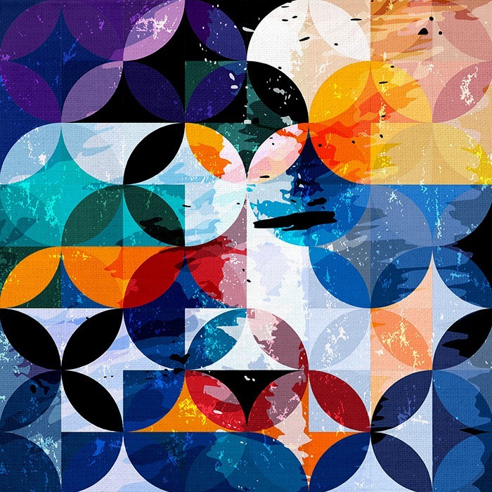 Πίνακας Abstract με Πολύχρωμα σχήματα