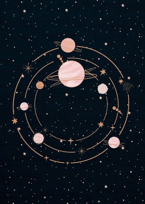 Πίνακας Abstract με το Ηλιακό σύστημα
