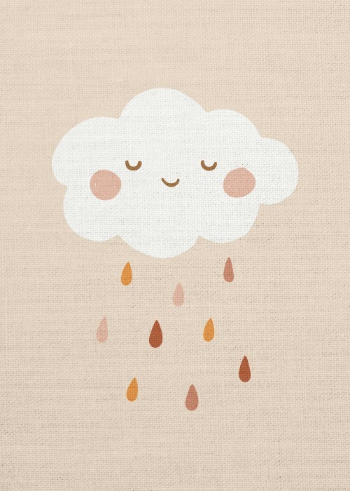 Παιδικά Πίνακας με Συννεφάκι με χρωματιστή βροχή