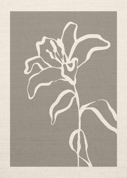 Πίνακας Abstract με Γραμμικό λουλούδι