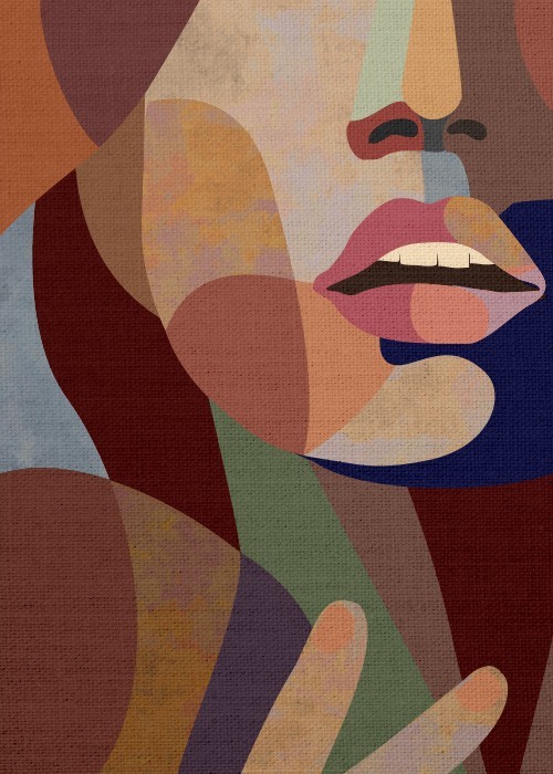 Πίνακας Abstract με Πολύχρωμο γυναικείο πρόσωπο