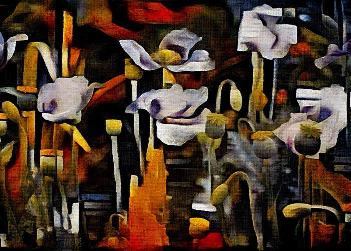 Ζωγραφική Πίνακας με Λευκές παπαρούνες