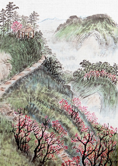 Ζωγραφική Πίνακας με Κινέζικο τοπίο
