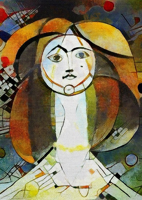 Ζωγραφική Πίνακας και Πολύχρωμη γυναίκα