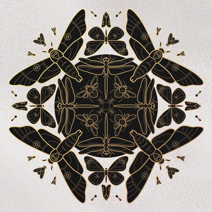 Gold Πίνακες – Black Butterflies