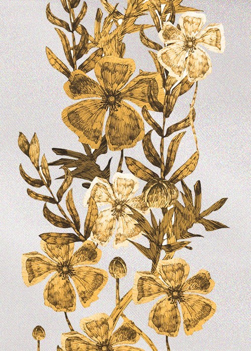 Gold Πίνακες – Χρυσά Τροπικά Λουλούδια