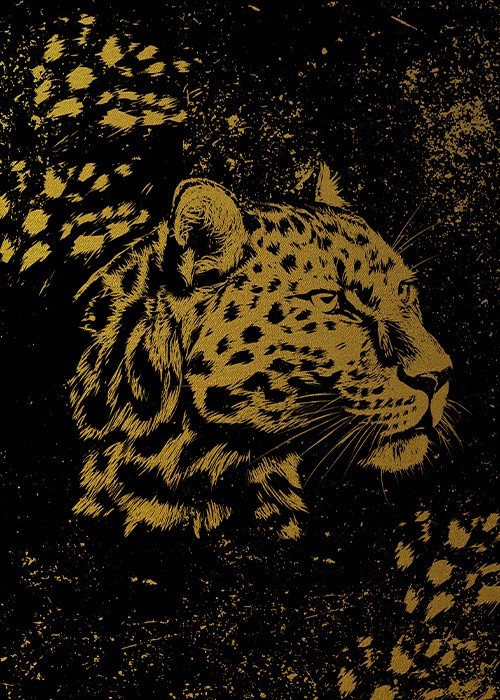 Gold Πίνακες – Leopard Portrait