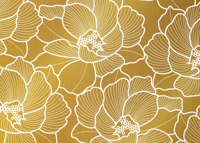 Gold Πίνακες – Gold Floral Pattern
