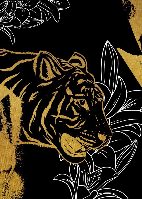 Gold Πίνακες – Tiger Head