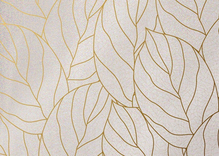 Gold Πίνακες – Modern Abstract Leaves