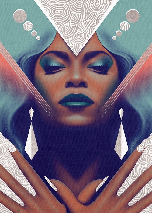 Gold Πίνακες – Dazzling Black Woman
