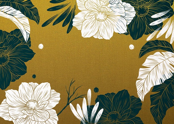 Gold Πίνακες – Blossoming Flowers