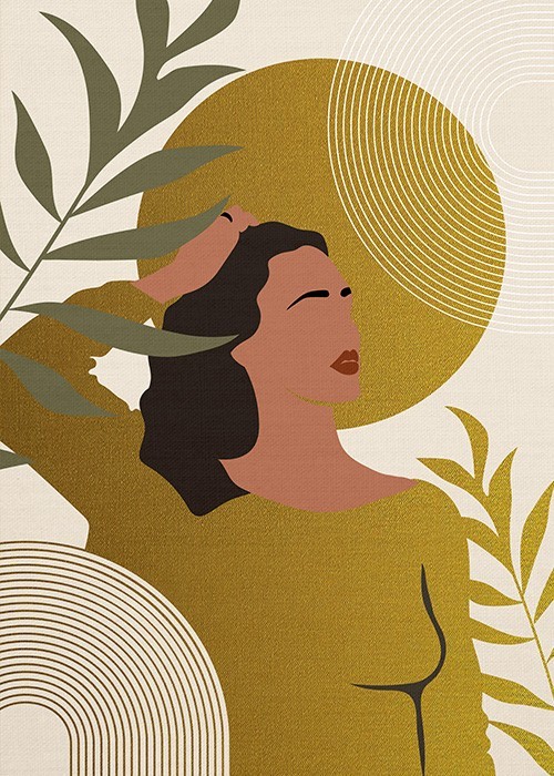 Gold Πίνακες – Boho Woman Portrait