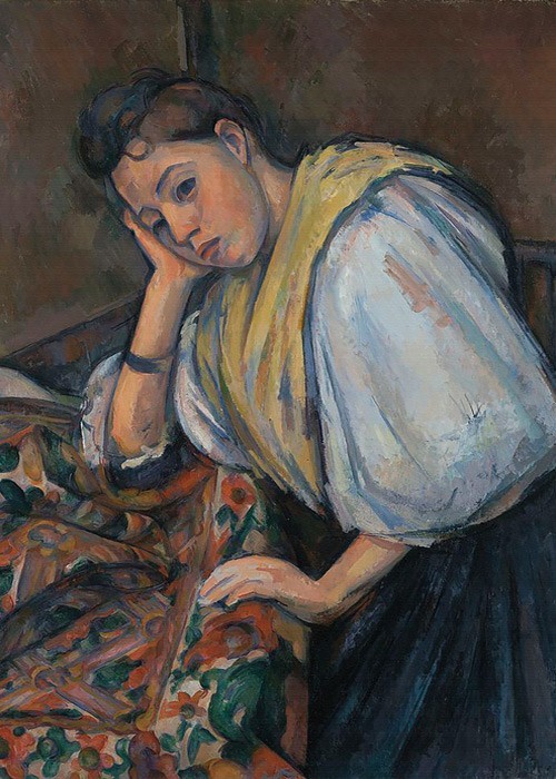 Paul Cezanne Πίνακες – Young Italian Woman at a Table