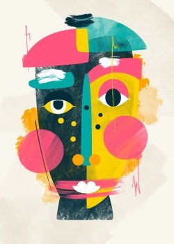 Abstarct colorful face