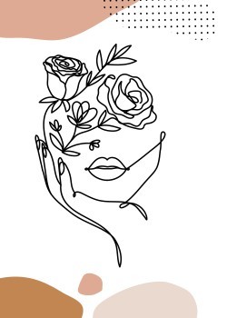 Art line flower-face