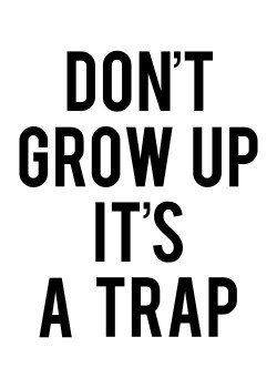Don't grow up, it's a trap