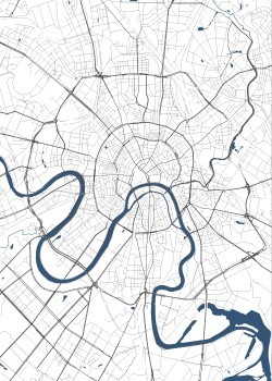 Χάρτης της πόλης με το κεντρικό ποταμό