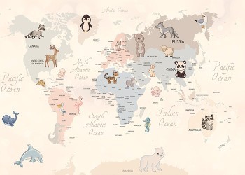 Πολύχρωμος χάρτης με ζωάκια