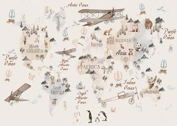 Χάρτης με ζωάκια και αεροπλάνα