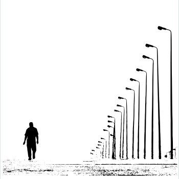Σκίτσο με έναν άντρα που περπατάει στον δρόμο
