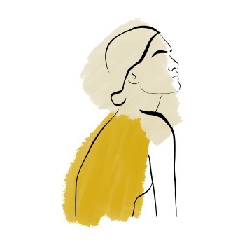 Abstarct woman yellow and grey