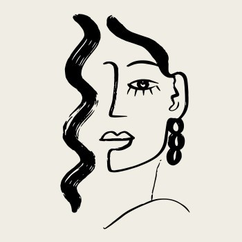 Γυναίκα με μαύρο σκουλαρίκι