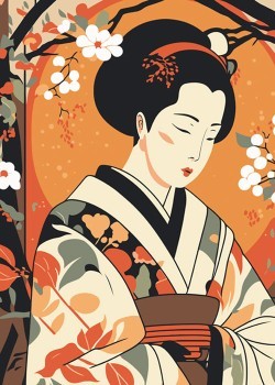Geisha in kimono