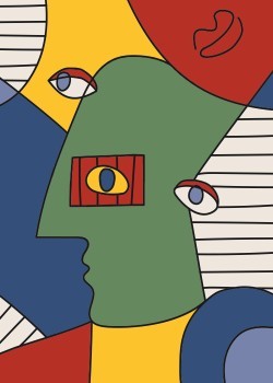 Abstract face and eyes