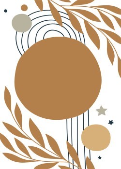 Boho Leaves and Moon