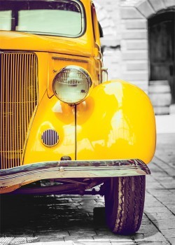 Retro Yellow Car